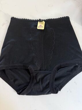 Anne Marie Granny Panties Vintage Underwear High Waist Black Tummy Control SZ L